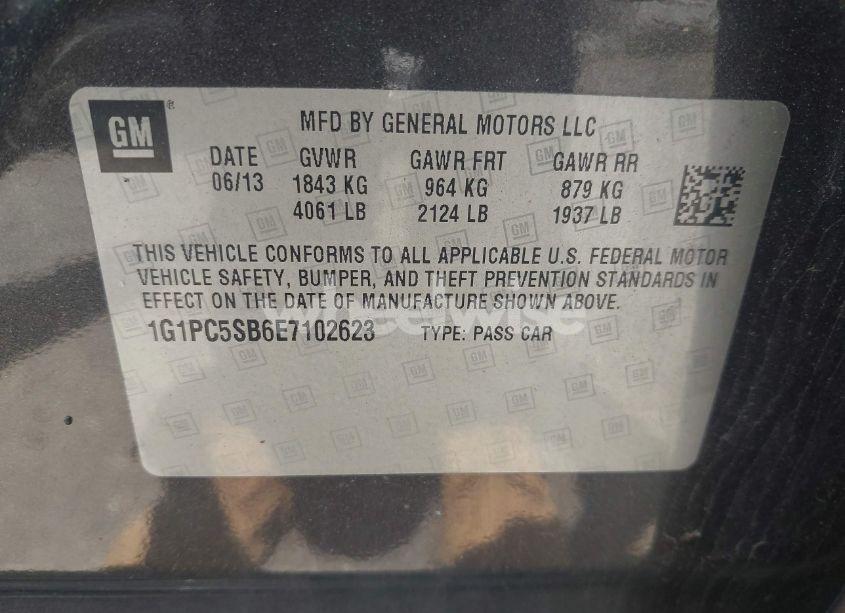 Photo 9 of 2014 Chevrolet Cruze 1LT AUTO (VIN 1G1PC5SB6E7102623)