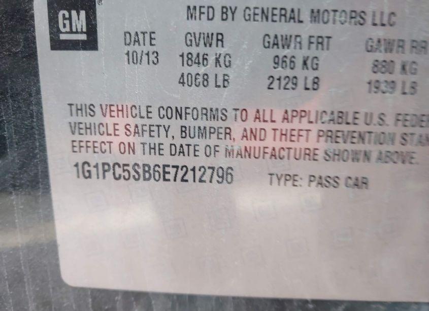 Photo 9 of 2014 Chevrolet Cruze 1LT AUTO (VIN 1G1PC5SB6E7212796)