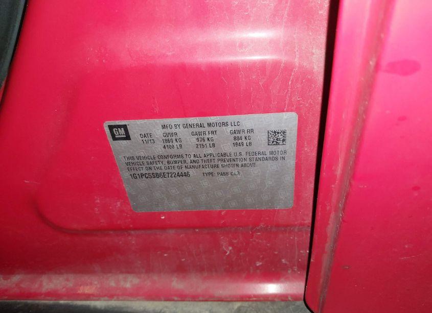 Photo 9 of 2014 Chevrolet Cruze 1LT AUTO (VIN 1G1PC5SB6E7224446)