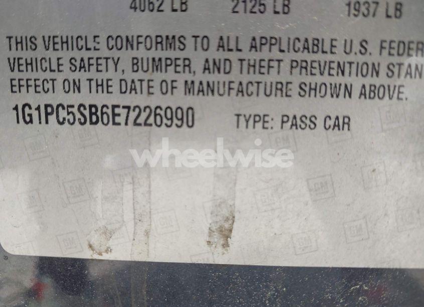 Photo 9 of 2014 Chevrolet Cruze 1LT AUTO (VIN 1G1PC5SB6E7226990)