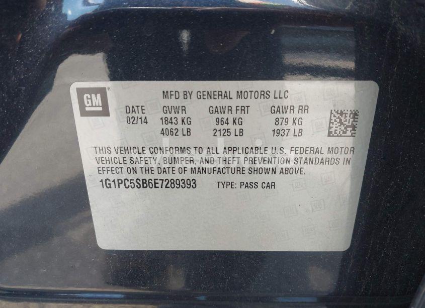 Photo 9 of 2014 Chevrolet Cruze 1LT AUTO (VIN 1G1PC5SB6E7289393)