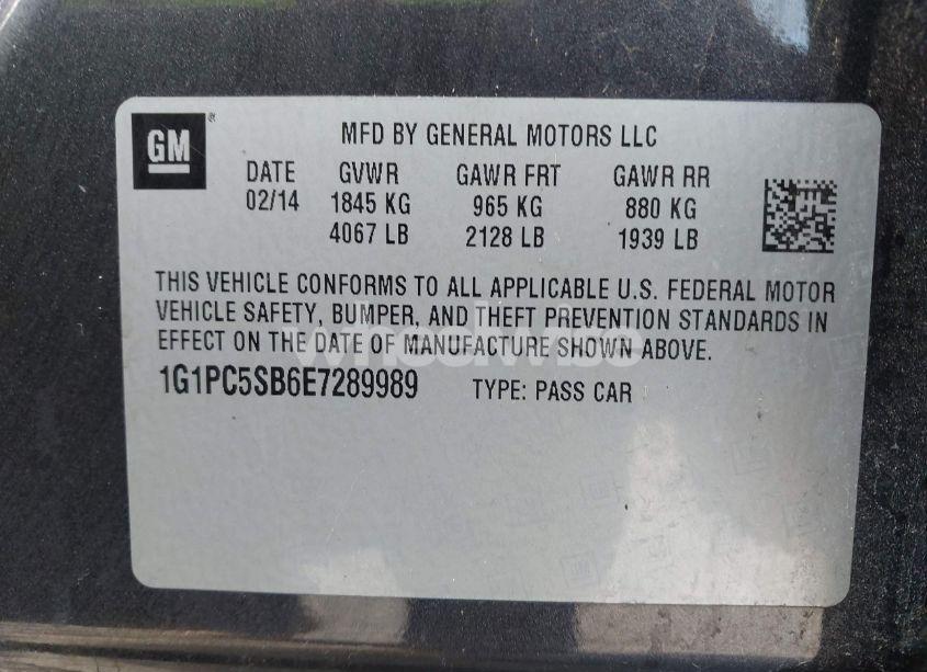 Photo 9 of 2014 Chevrolet Cruze 1LT AUTO (VIN 1G1PC5SB6E7289989)