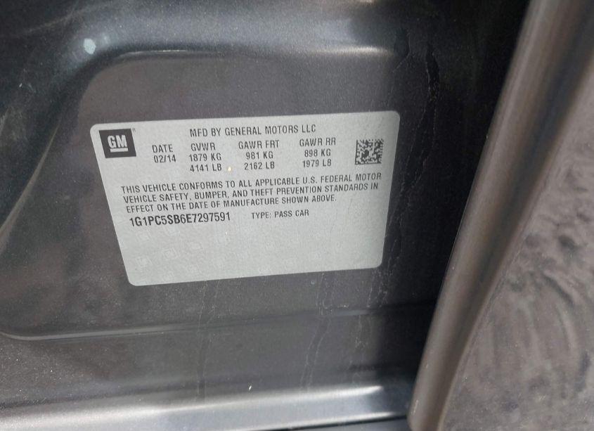 Photo 9 of 2014 Chevrolet Cruze 1LT AUTO (VIN 1G1PC5SB6E7297591)