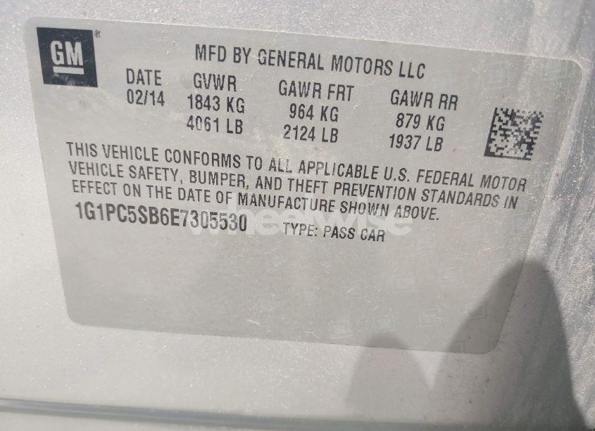 Photo 9 of 2014 Chevrolet Cruze 1LT AUTO (VIN 1G1PC5SB6E7305530)