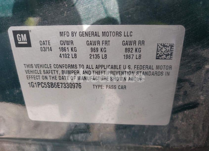 Photo 9 of 2014 Chevrolet Cruze 1LT AUTO (VIN 1G1PC5SB6E7330976)