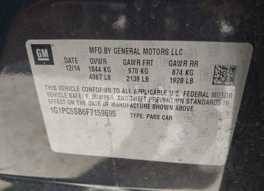 Photo 9 of 2015 Chevrolet Cruze 1LT AUTO (VIN 1G1PC5SB6F7159695)