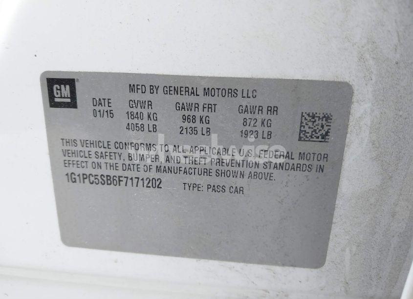 Photo 9 of 2015 Chevrolet Cruze 1LT AUTO (VIN 1G1PC5SB6F7171202)