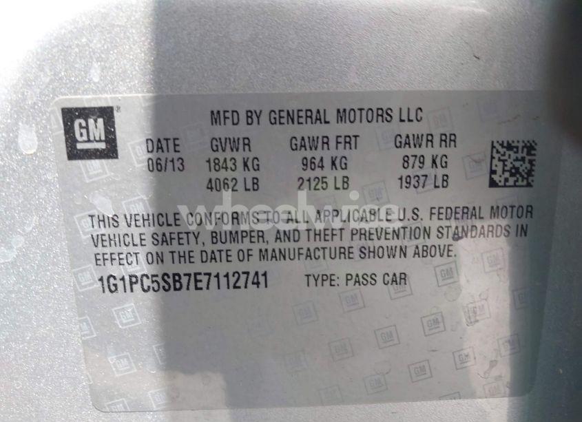 Photo 9 of 2014 Chevrolet Cruze 1LT AUTO (VIN 1G1PC5SB7E7112741)