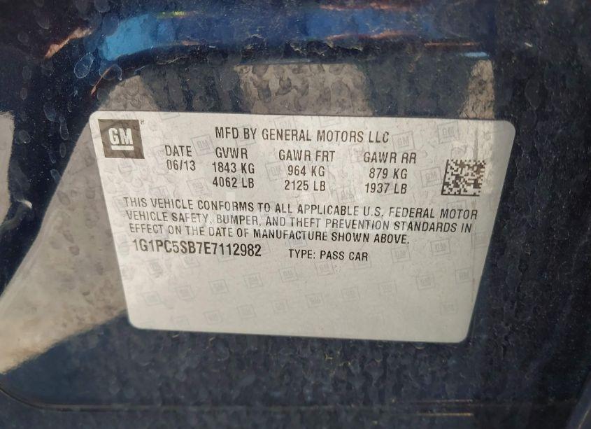 Photo 9 of 2014 Chevrolet Cruze 1LT AUTO (VIN 1G1PC5SB7E7112982)