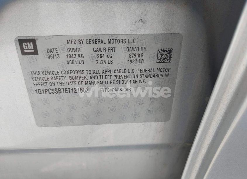 Photo 9 of 2014 Chevrolet Cruze 1LT AUTO (VIN 1G1PC5SB7E7121682)