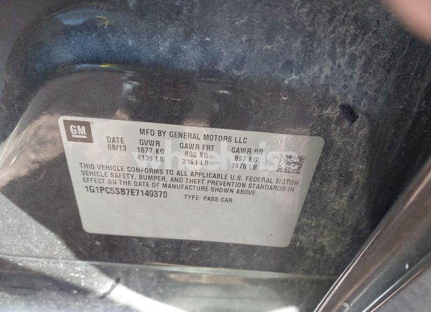 Photo 9 of 2014 Chevrolet Cruze 1LT AUTO (VIN 1G1PC5SB7E7149370)