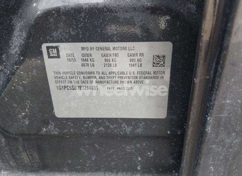 Photo 9 of 2014 Chevrolet Cruze 1LT AUTO (VIN 1G1PC5SB7E7214931)