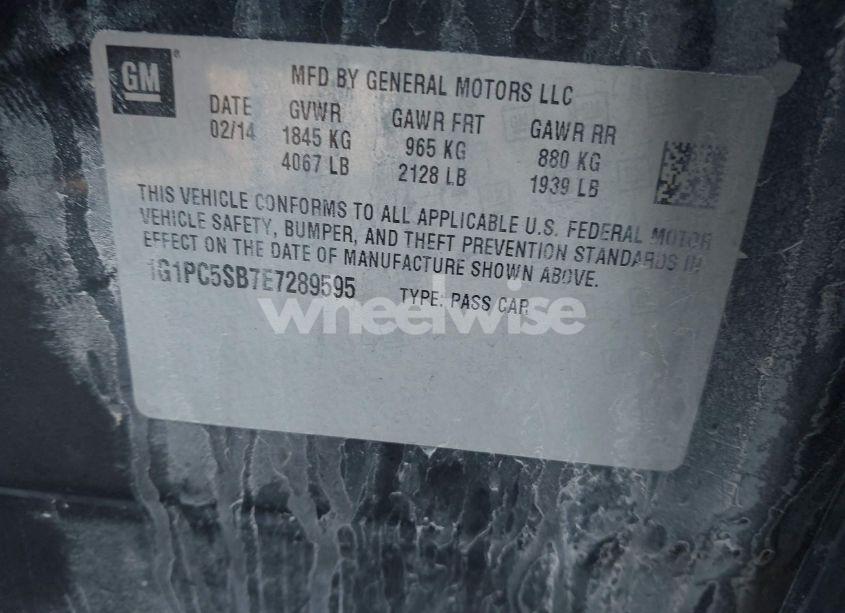 Photo 9 of 2014 Chevrolet Cruze 1LT AUTO (VIN 1G1PC5SB7E7289595)