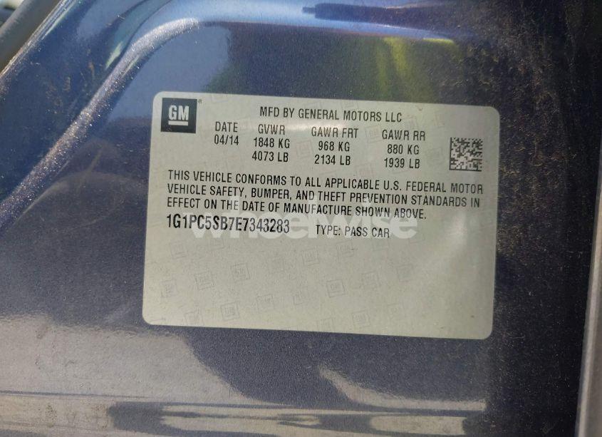 Photo 9 of 2014 Chevrolet Cruze 1LT AUTO (VIN 1G1PC5SB7E7343283)