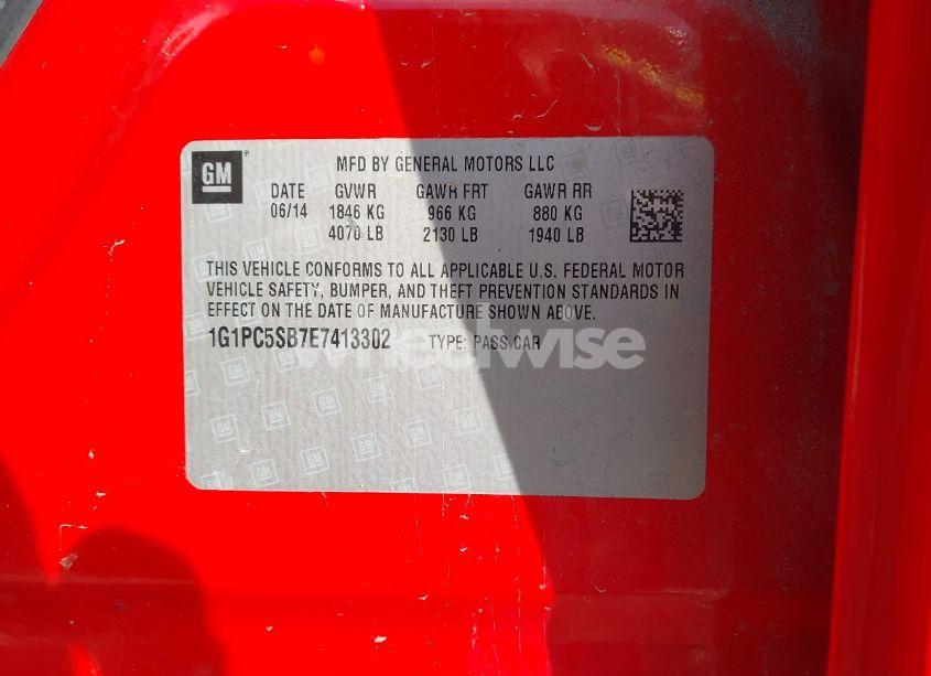 Photo 9 of 2014 Chevrolet Cruze 1LT AUTO (VIN 1G1PC5SB7E7413302)