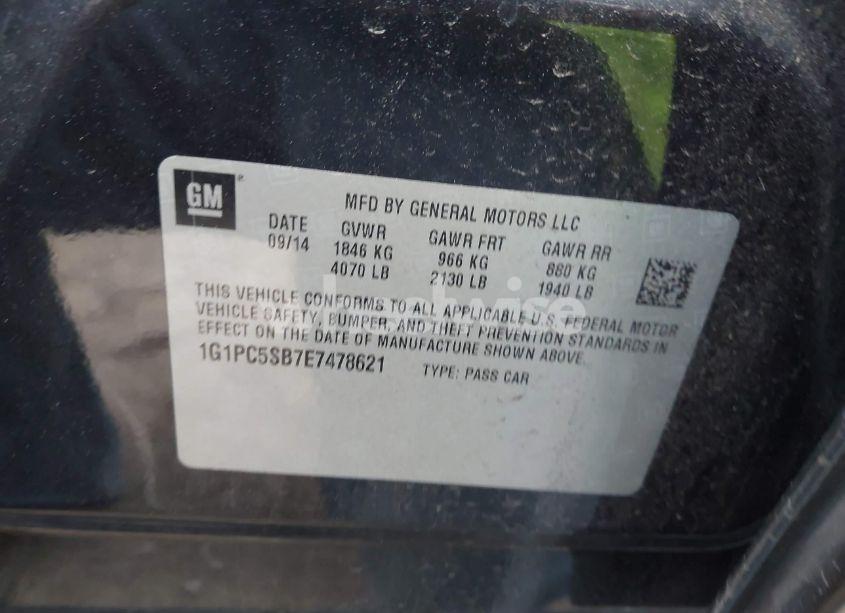 Photo 9 of 2014 Chevrolet Cruze LT (VIN 1G1PC5SB7E7478621)