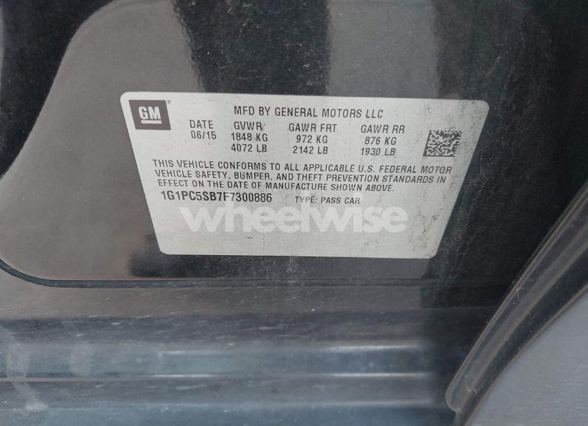 Photo 9 of 2015 Chevrolet Cruze 1LT AUTO (VIN 1G1PC5SB7F7300886)