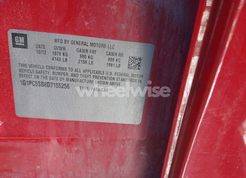 Photo 9 of 2013 Chevrolet Cruze 1LT AUTO (VIN 1G1PC5SB8D7155256)