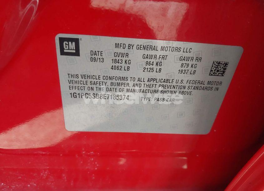 Photo 9 of 2014 Chevrolet Cruze 1LT AUTO (VIN 1G1PC5SB8E7185374)