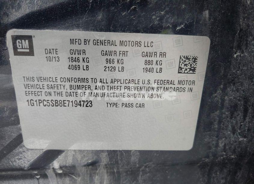 Photo 9 of 2014 Chevrolet Cruze 1LT AUTO (VIN 1G1PC5SB8E7194723)