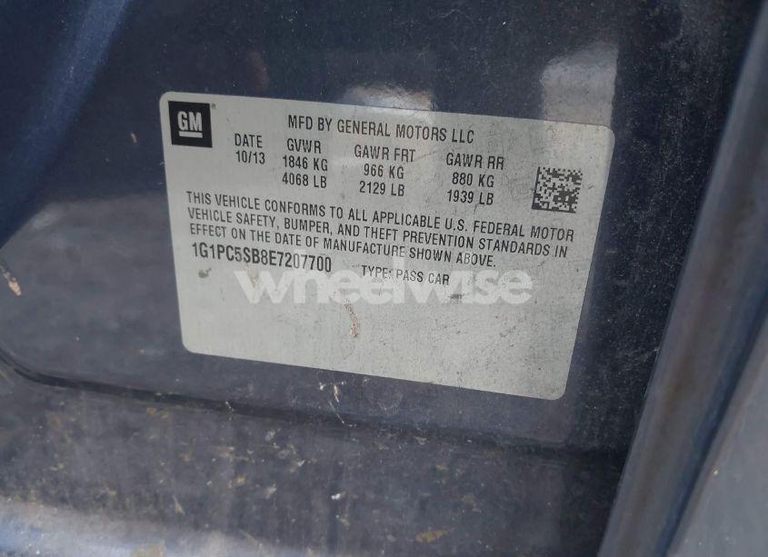 Photo 9 of 2014 Chevrolet Cruze 1LT AUTO (VIN 1G1PC5SB8E7207700)