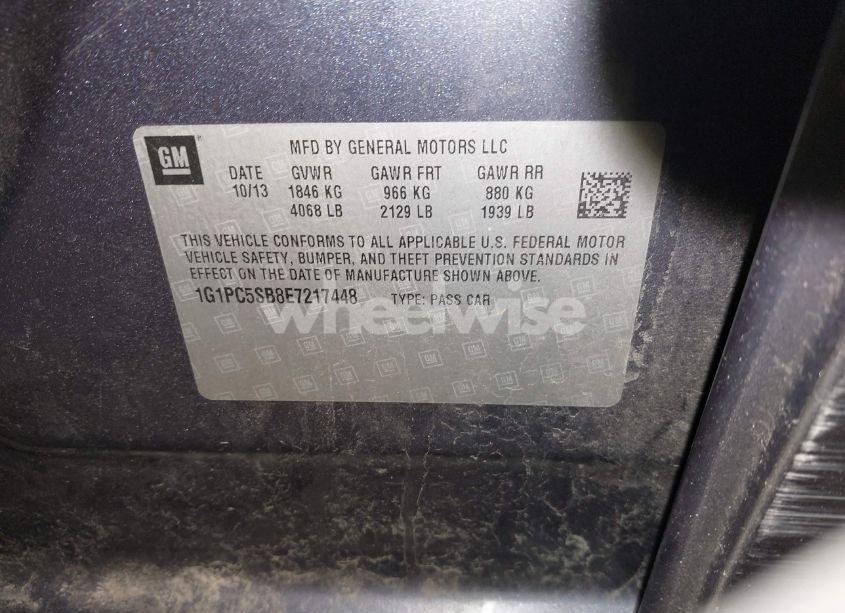 Photo 9 of 2014 Chevrolet Cruze 1LT AUTO (VIN 1G1PC5SB8E7217448)