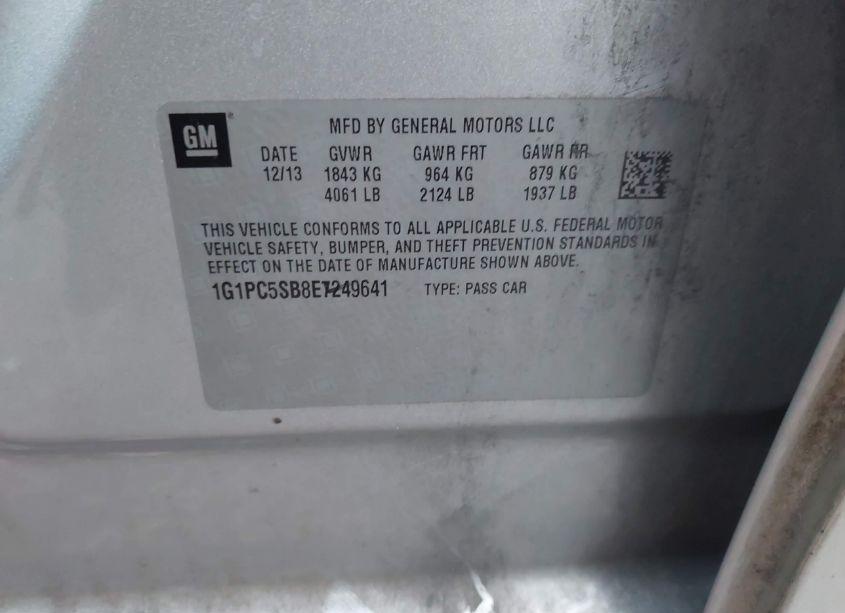 Photo 9 of 2014 Chevrolet Cruze 1LT AUTO (VIN 1G1PC5SB8E7249641)