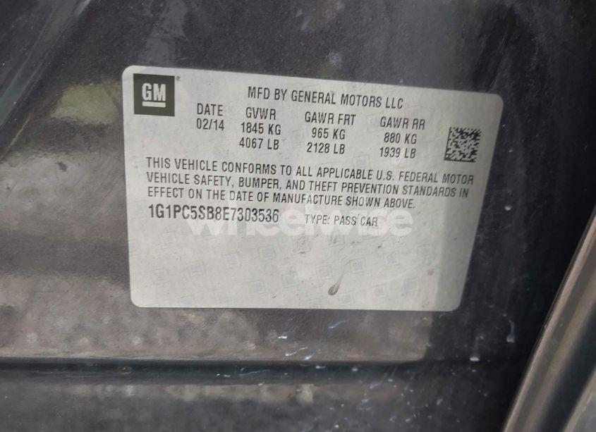 Photo 9 of 2014 Chevrolet Cruze 1LT AUTO (VIN 1G1PC5SB8E7303536)