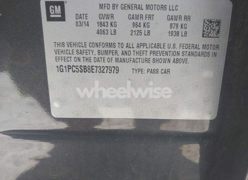 Photo 9 of 2014 Chevrolet Cruze 1LT AUTO (VIN 1G1PC5SB8E7327979)