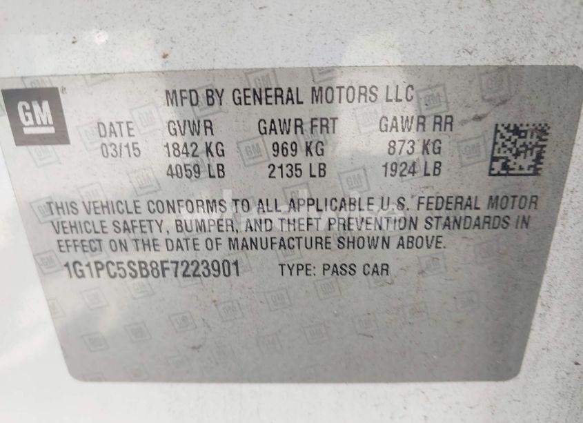 Photo 9 of 2015 Chevrolet Cruze 1LT AUTO (VIN 1G1PC5SB8F7223901)