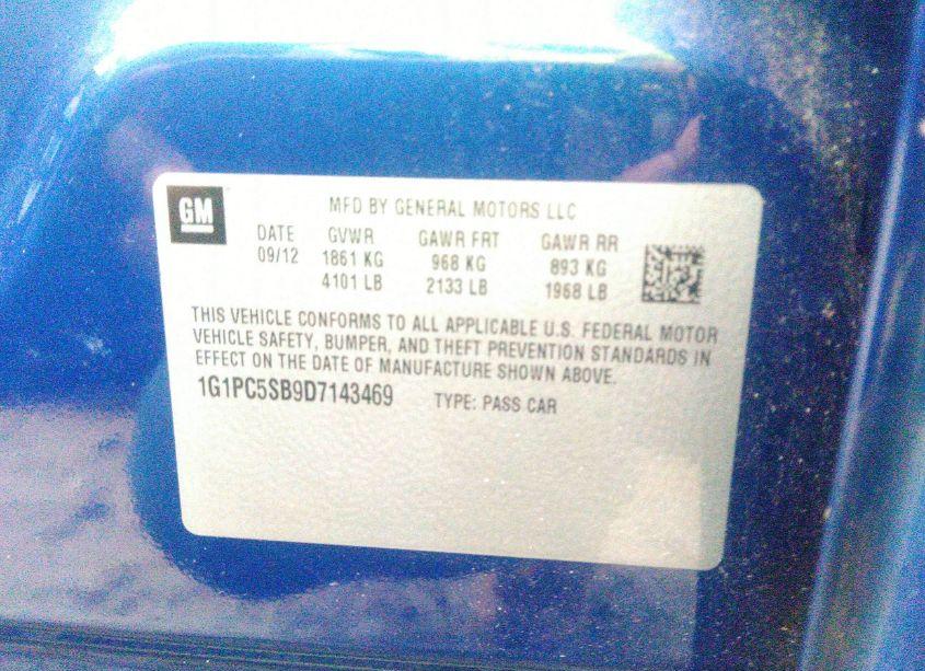 Photo 9 of 2013 Chevrolet Cruze 1LT AUTO (VIN 1G1PC5SB9D7143469)