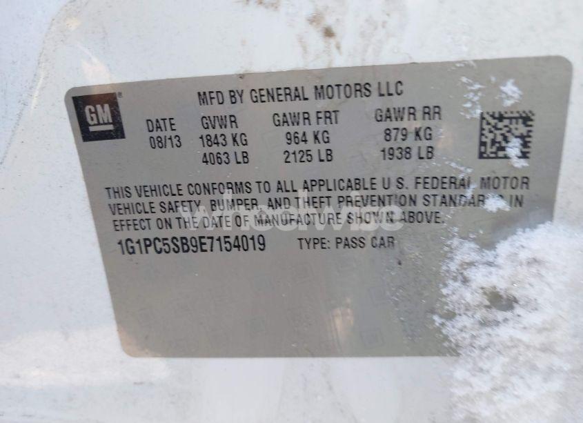 Photo 9 of 2014 Chevrolet Cruze 1LT AUTO (VIN 1G1PC5SB9E7154019)