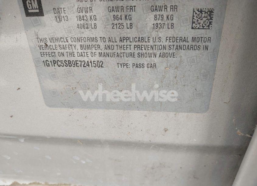 Photo 9 of 2014 Chevrolet Cruze 1LT AUTO (VIN 1G1PC5SB9E7241502)