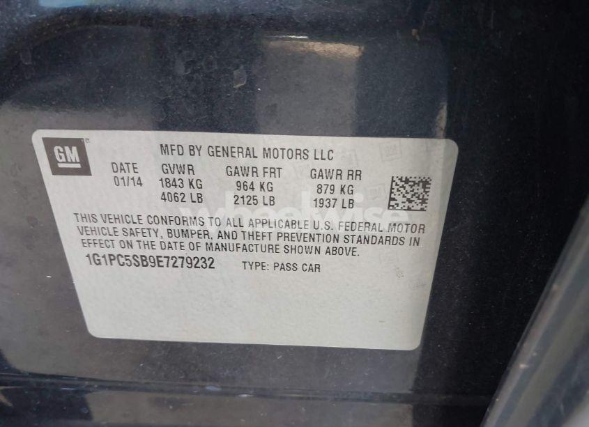 Photo 9 of 2014 Chevrolet Cruze 1LT AUTO (VIN 1G1PC5SB9E7279232)