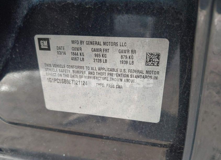 Photo 9 of 2014 Chevrolet Cruze 1LT AUTO (VIN 1G1PC5SB9E7321124)