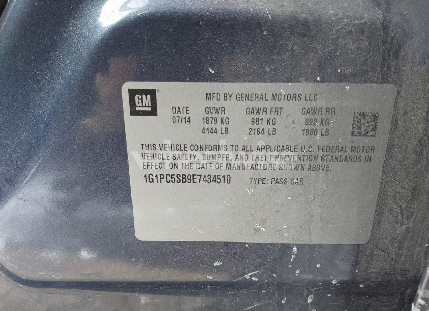 Photo 9 of 2014 Chevrolet Cruze 1LT AUTO (VIN 1G1PC5SB9E7434510)