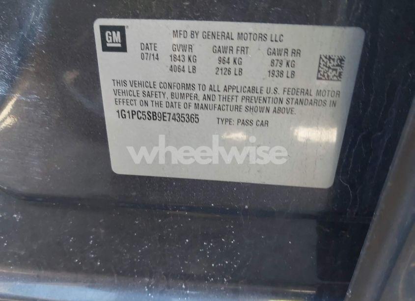 Photo 9 of 2014 Chevrolet Cruze 1LT AUTO (VIN 1G1PC5SB9E7435365)