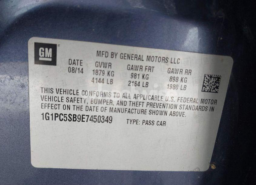 Photo 9 of 2014 Chevrolet Cruze 1LT AUTO (VIN 1G1PC5SB9E7450349)