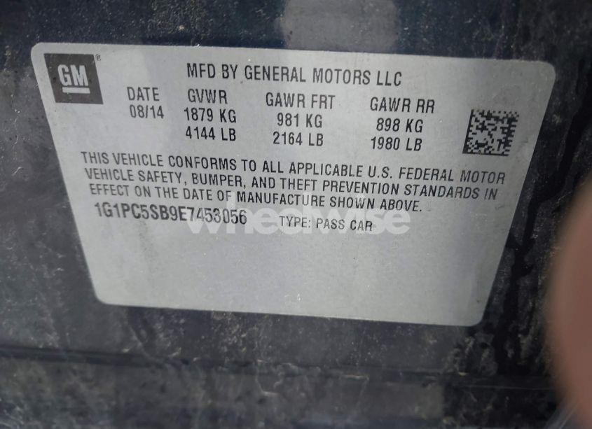 Photo 9 of 2014 Chevrolet Cruze 1LT AUTO (VIN 1G1PC5SB9E7453056)