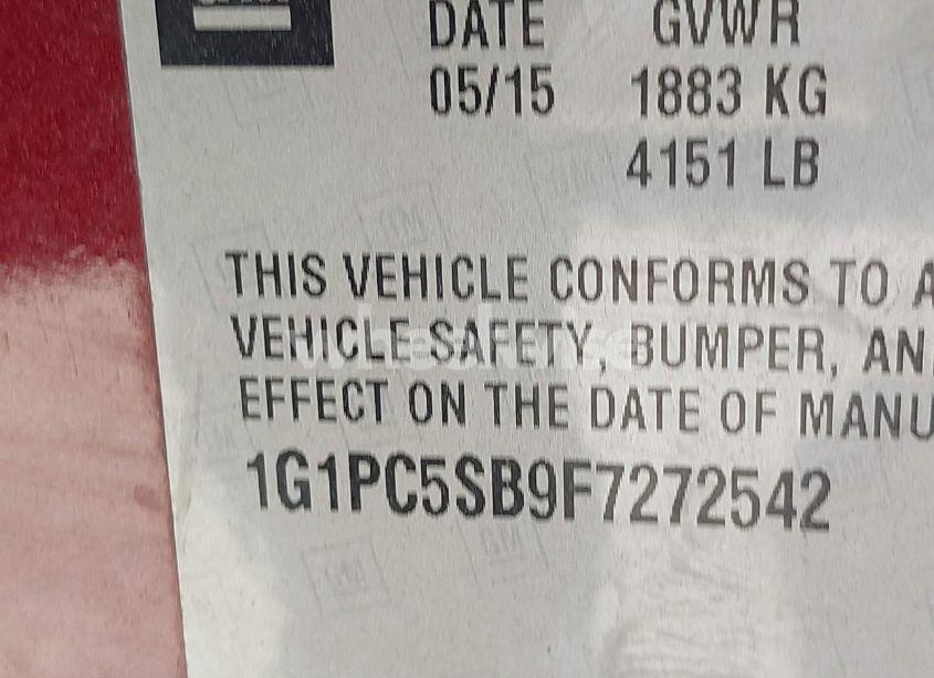 Photo 9 of 2015 Chevrolet Cruze 1LT AUTO (VIN 1G1PC5SB9F7272542)