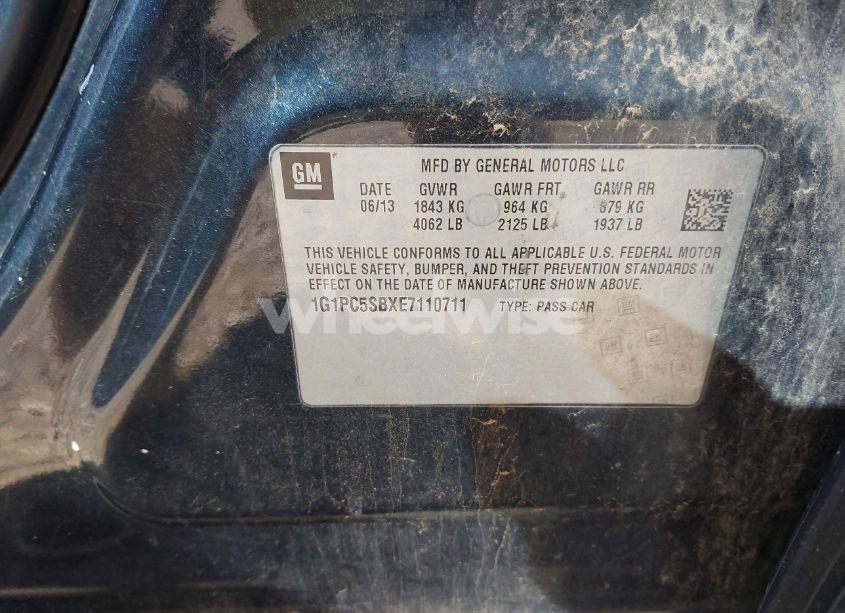 Photo 9 of 2014 Chevrolet Cruze 1LT AUTO (VIN 1G1PC5SBXE7110711)