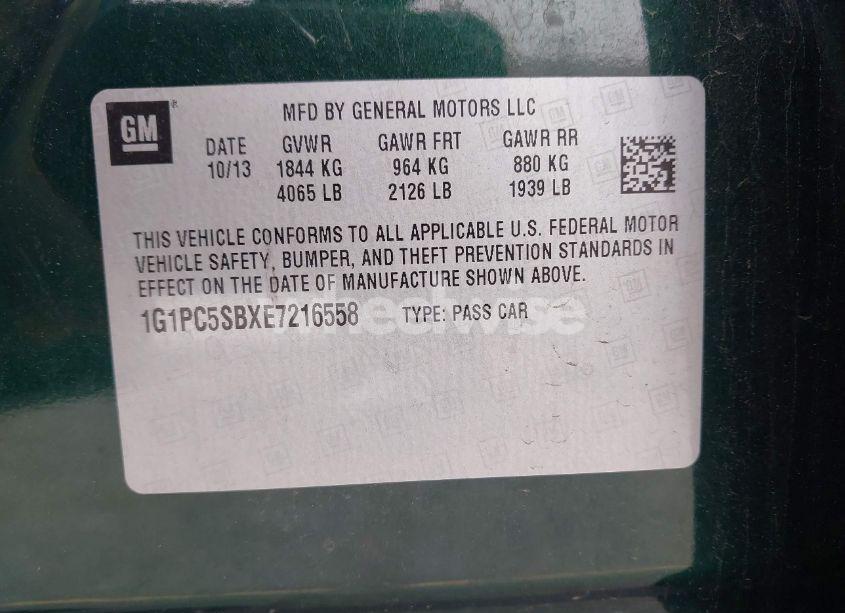 Photo 9 of 2014 Chevrolet Cruze 1LT AUTO (VIN 1G1PC5SBXE7216558)