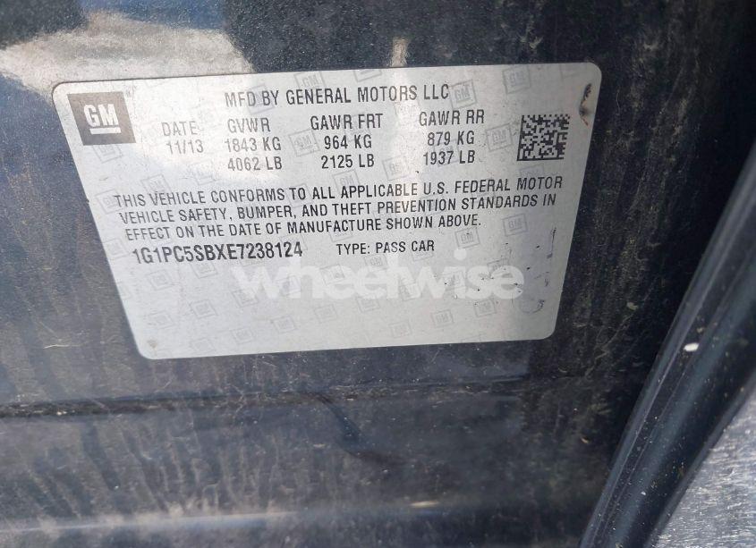 Photo 9 of 2014 Chevrolet Cruze 1LT AUTO (VIN 1G1PC5SBXE7238124)