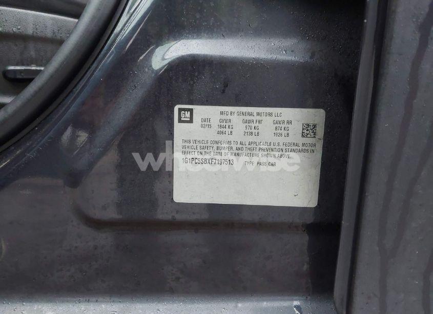 Photo 9 of 2015 Chevrolet Cruze 1LT AUTO (VIN 1G1PC5SBXF7197513)