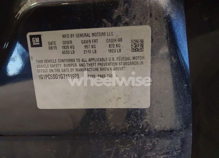 Photo 9 of 2016 Chevrolet Cruze LIMITED LS AUTO (VIN 1G1PC5SG1G7151923)