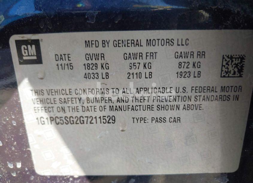 Photo 9 of 2016 Chevrolet Cruze LIMITED LS AUTO (VIN 1G1PC5SG2G7211529)