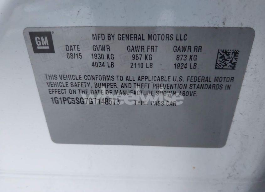Photo 9 of 2016 Chevrolet Cruze LIMITED LS AUTO (VIN 1G1PC5SG7G7148573)