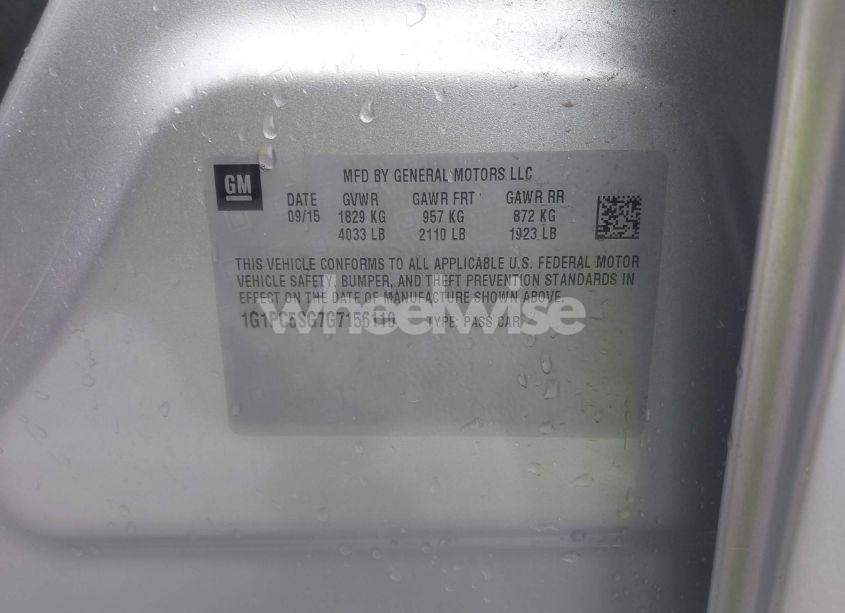 Photo 9 of 2016 Chevrolet Cruze LIMITED LS AUTO (VIN 1G1PC5SG7G7156110)