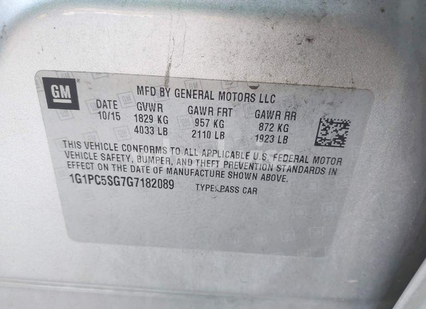 Photo 9 of 2016 Chevrolet Cruze LIMITED LS AUTO (VIN 1G1PC5SG7G7182089)