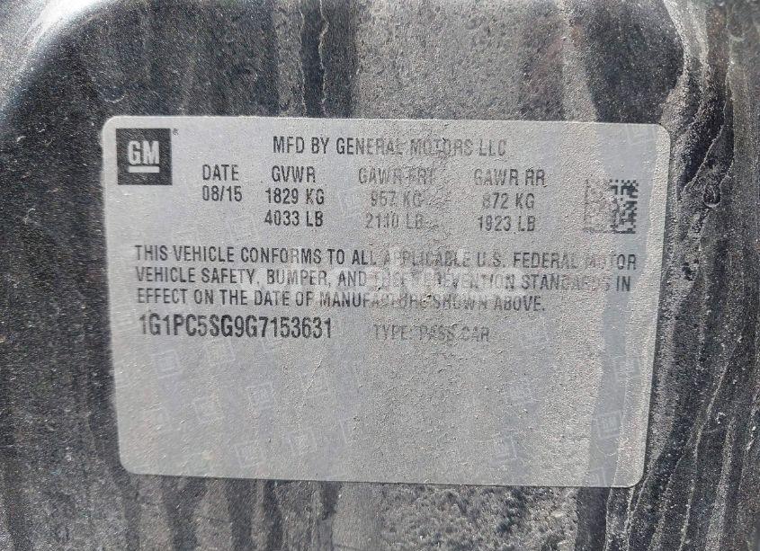 Photo 9 of 2016 Chevrolet Cruze LIMITED LS AUTO (VIN 1G1PC5SG9G7153631)